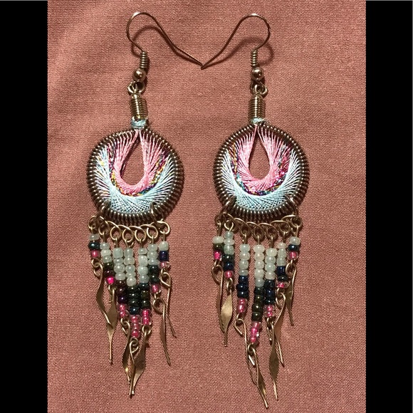 Dream Catcher Style Earrings - Picture 1 of 5